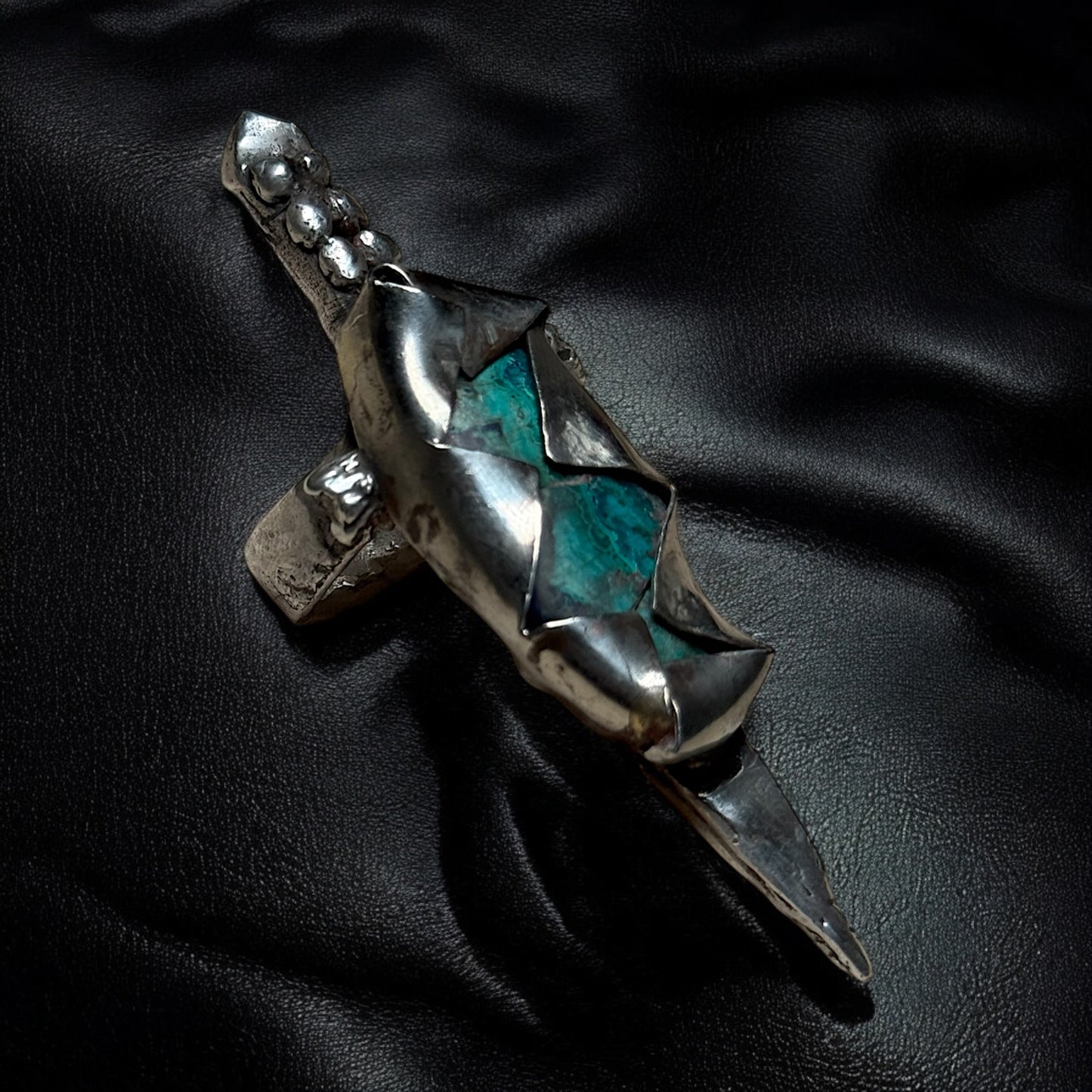 Blade Ring — Sterling Silver + Chrysocolla