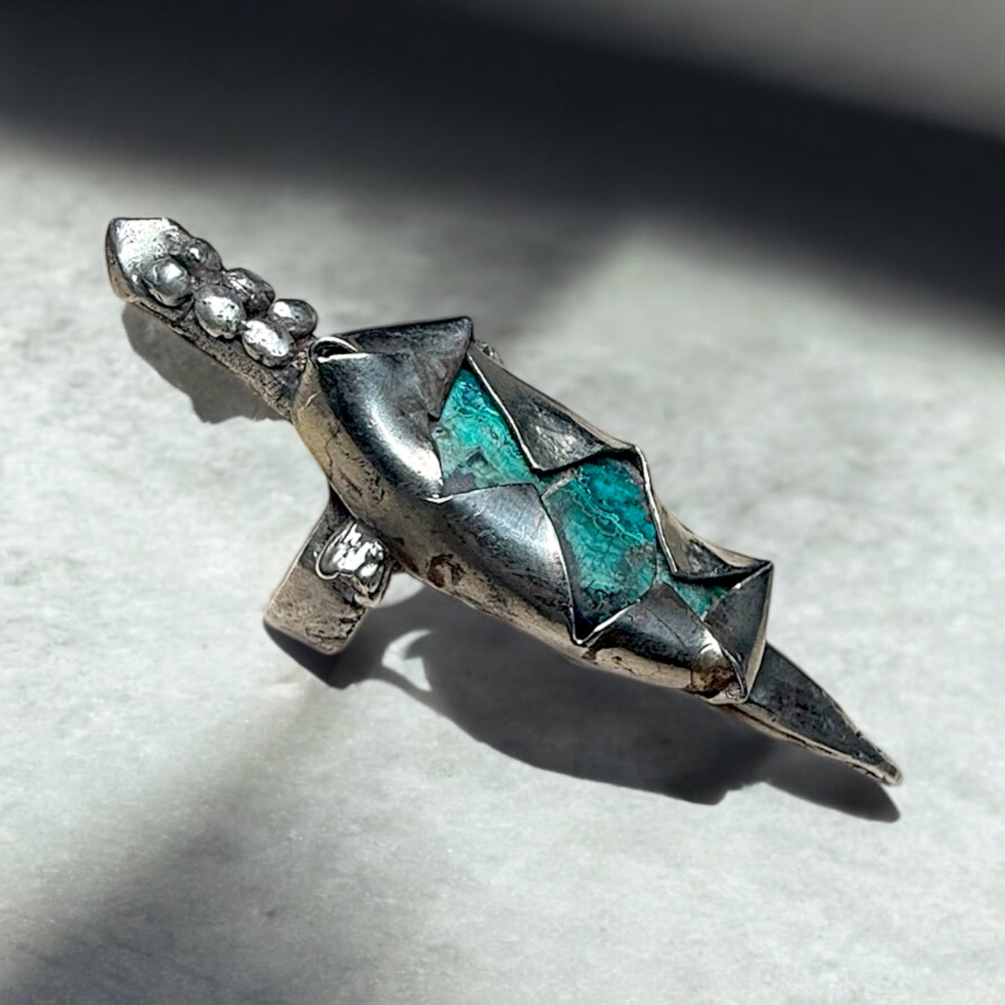 Blade Ring — Sterling Silver + Chrysocolla