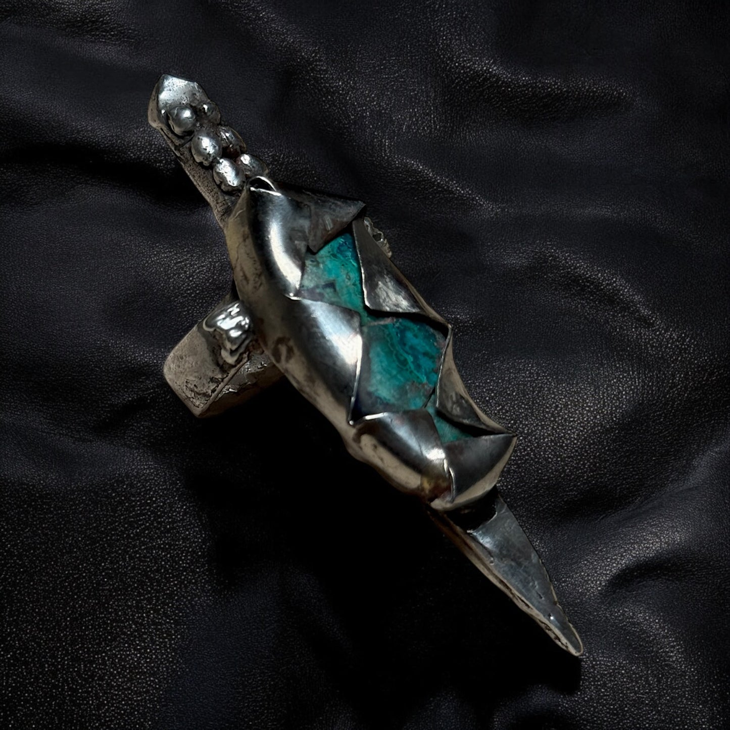 Blade Ring — Sterling Silver + Chrysocolla