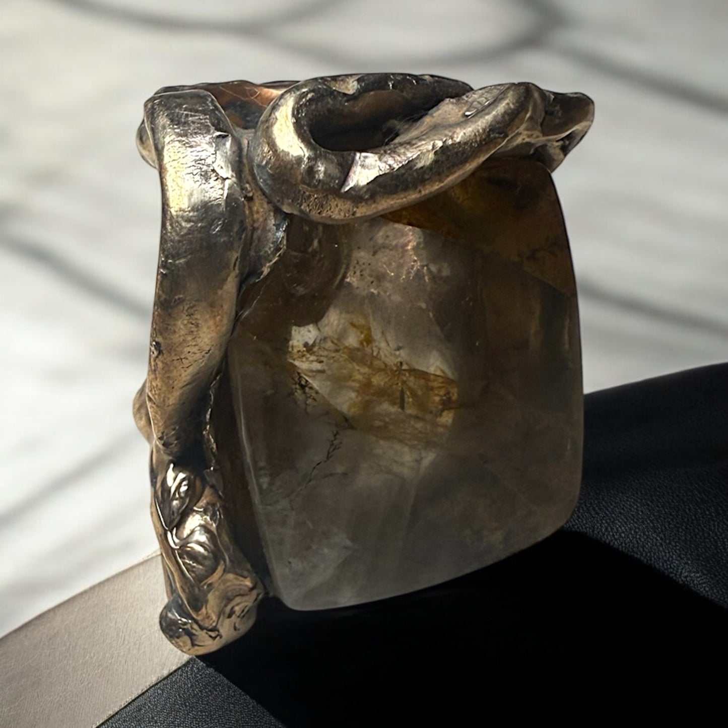 Solar Surge Ring — Bronze + Rutilated Quartz