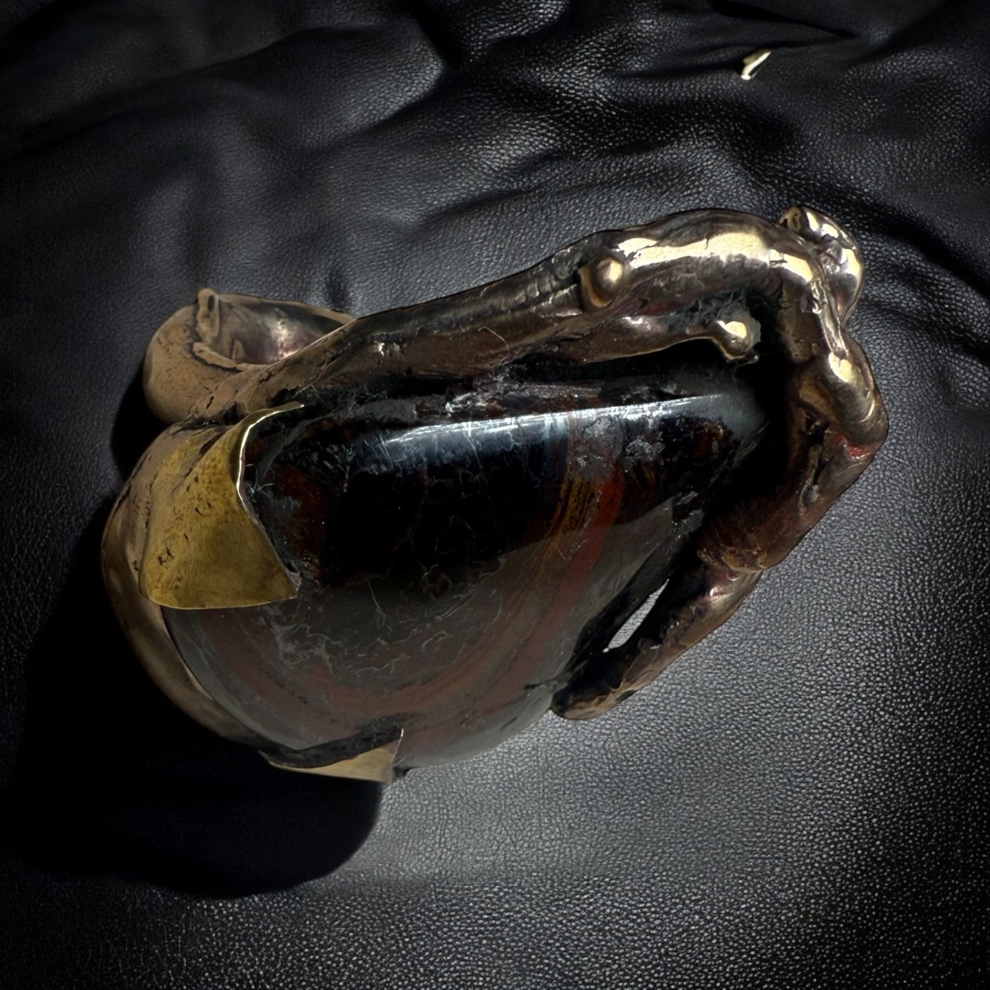 Bloodroot Ring — Bronze + Red Jasper