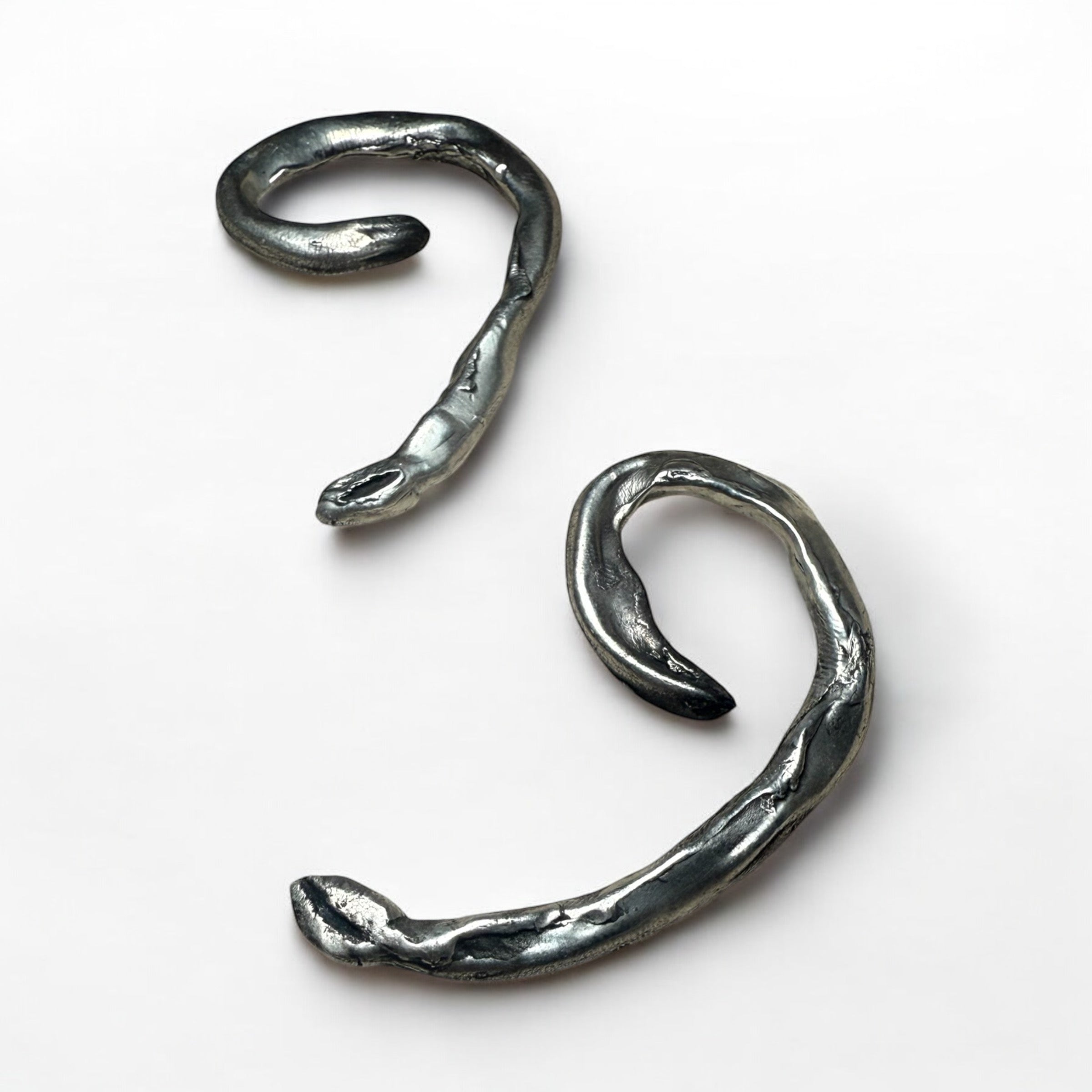 Serpent Veils — Sterling Silver Ear Weights