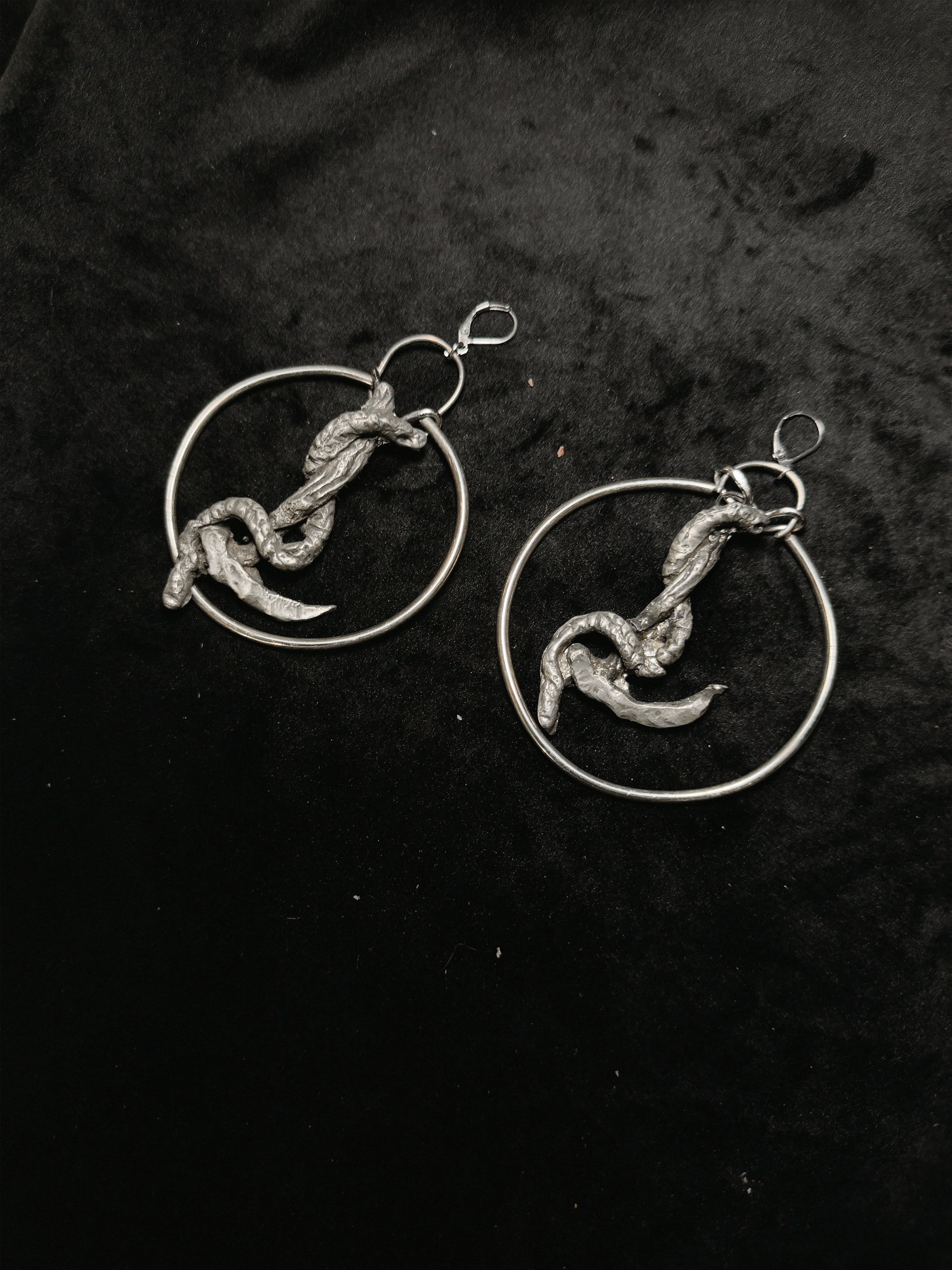 Serpent Scythe Hoop Earrings