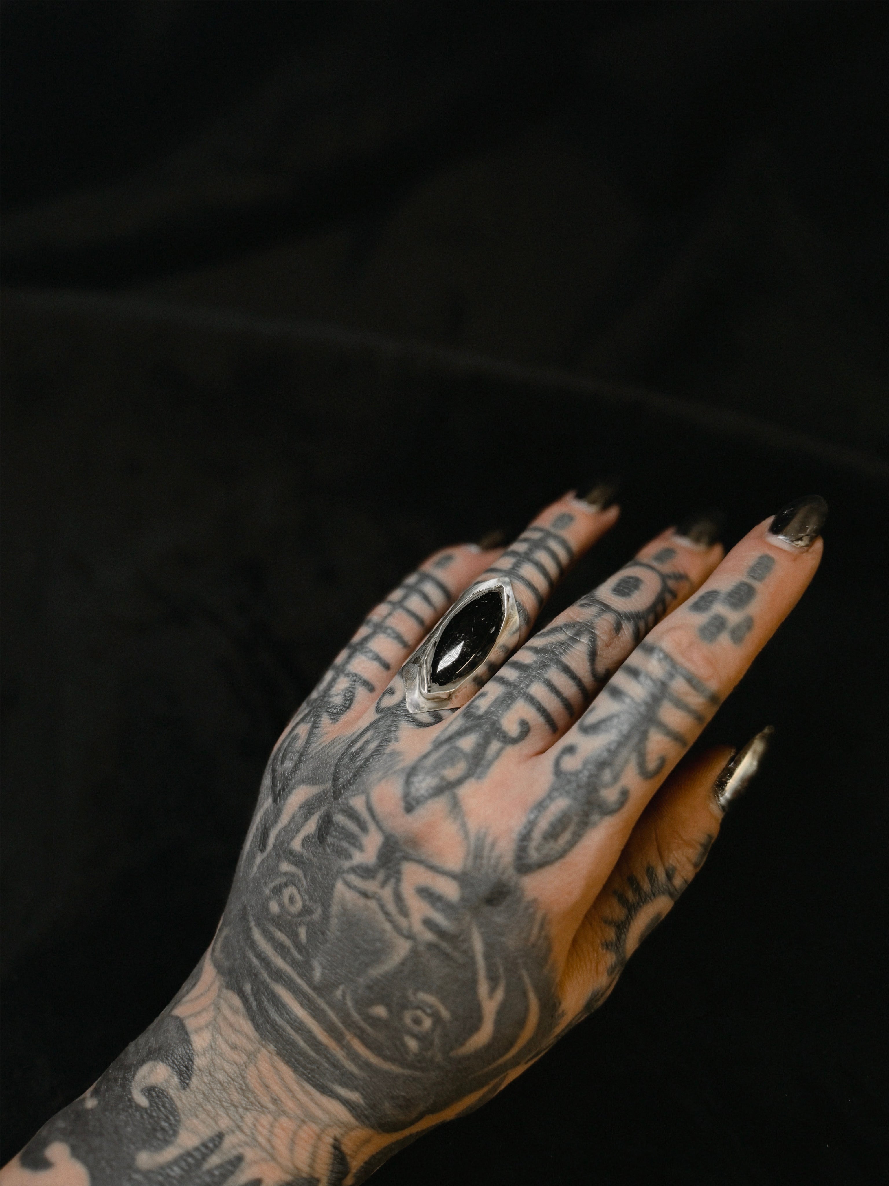 Obsidian Shield Ring