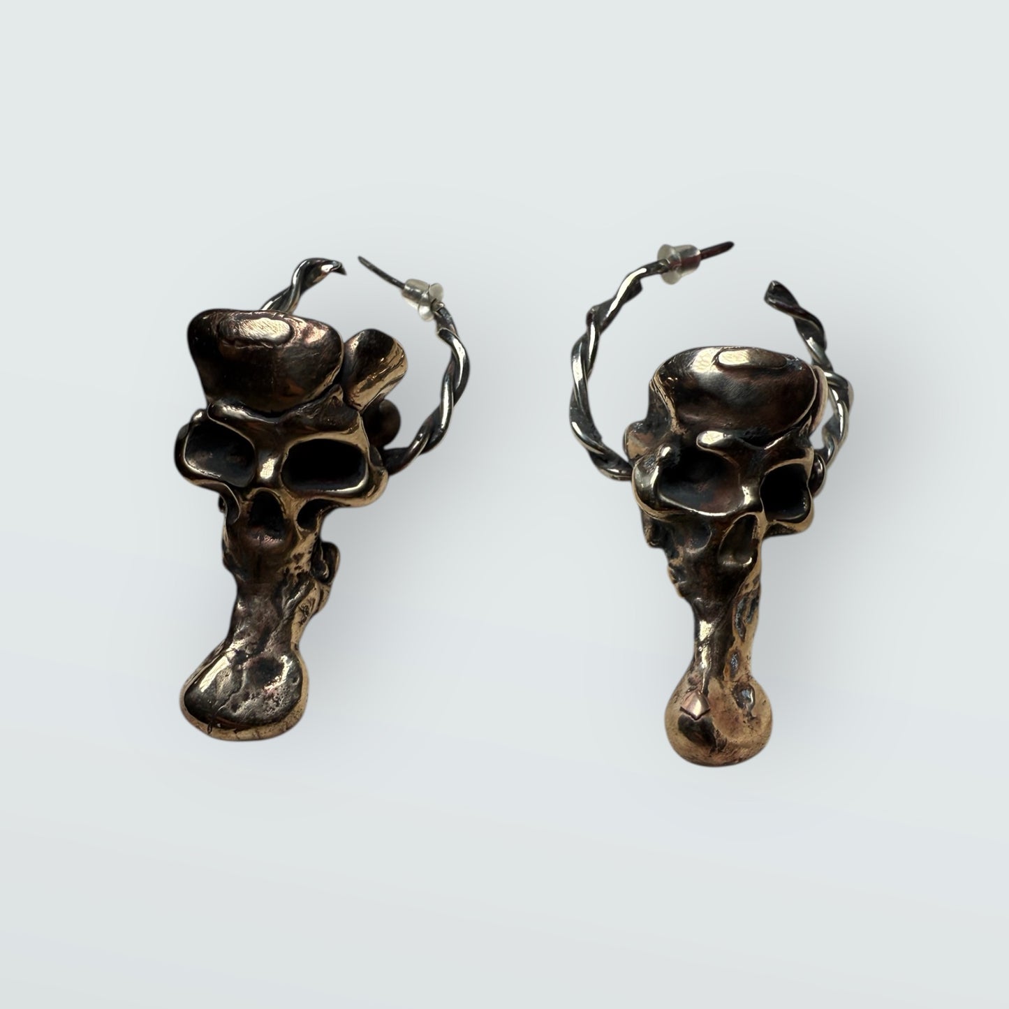 The Whirling Oni Hoops (30mm Twisted Skull Hoops)