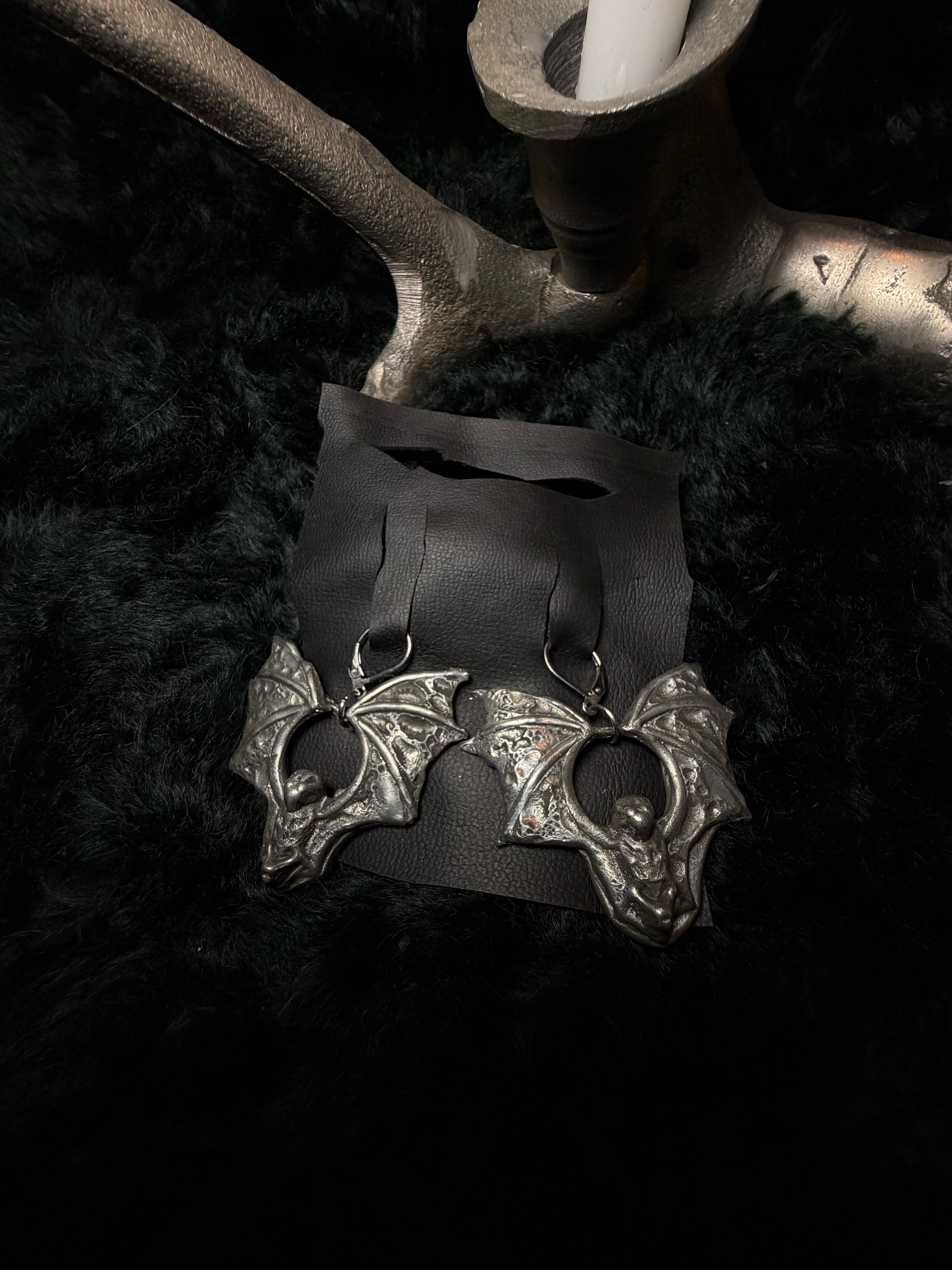 Nocturnal Relics — Bat Earrings