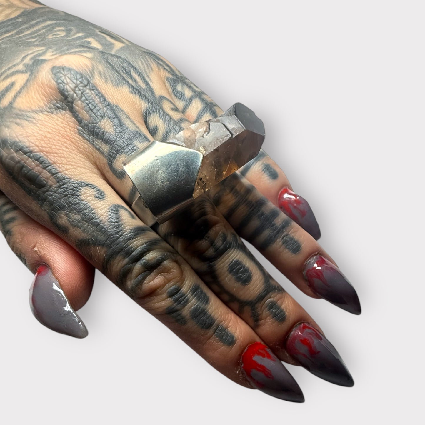 Brutalist Quartz Armor Ring ( One of a Kind)
