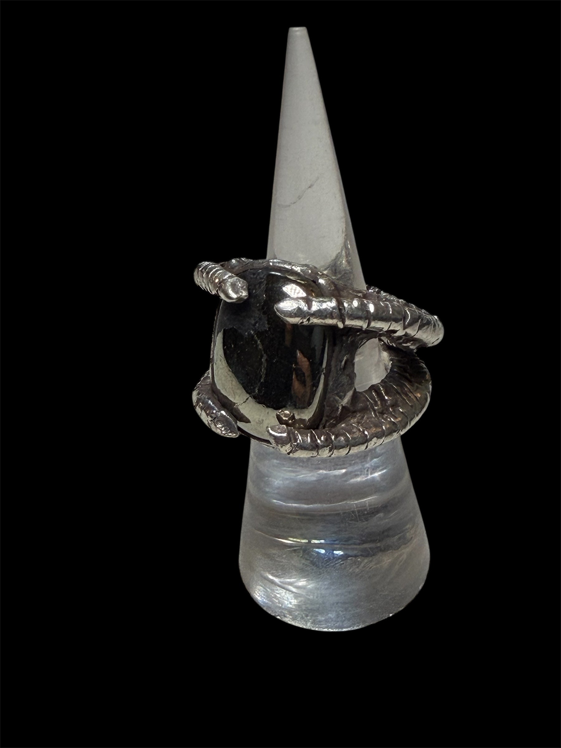 Claw Hematite Ring — Sterling Silver