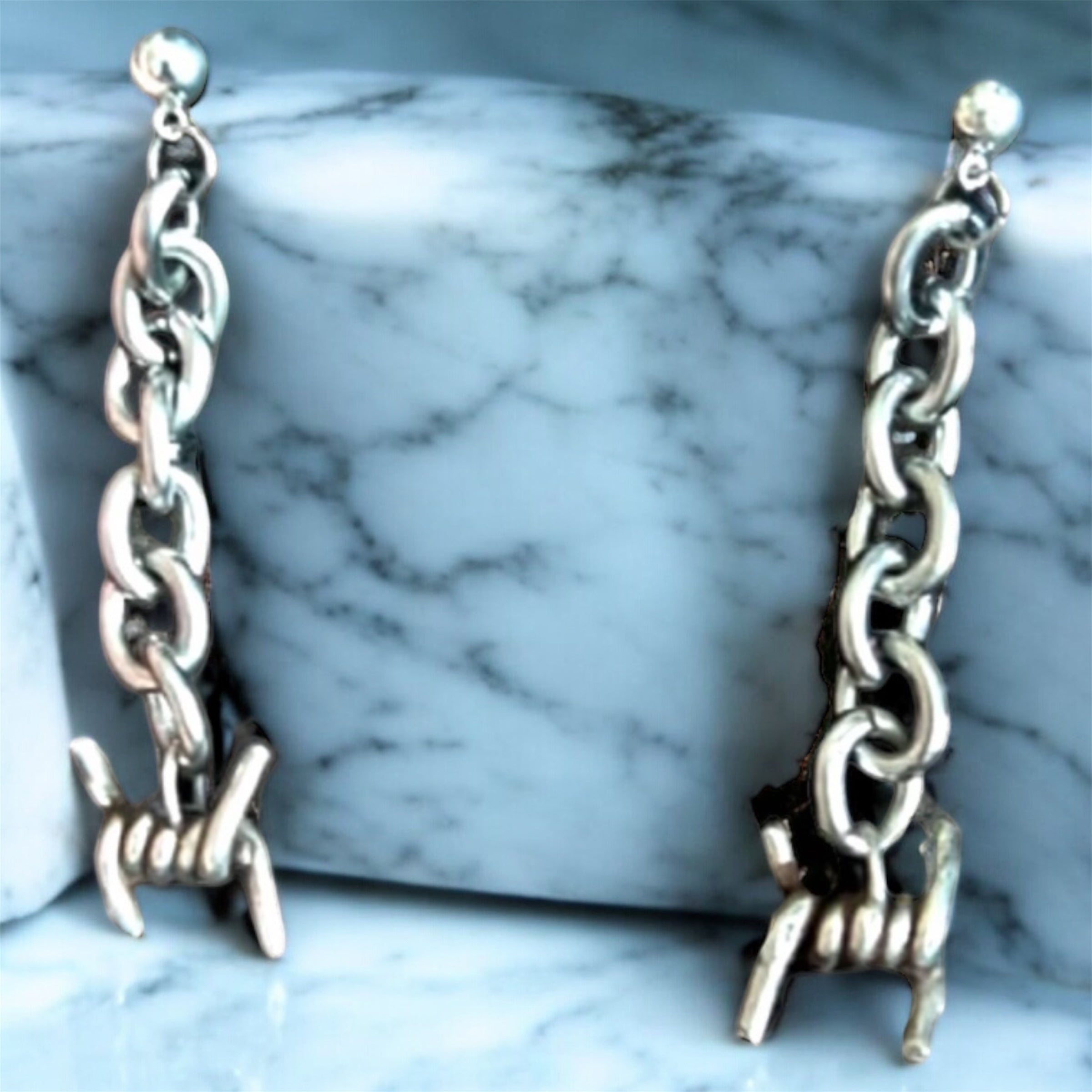 Barbed Wire Chain Earring