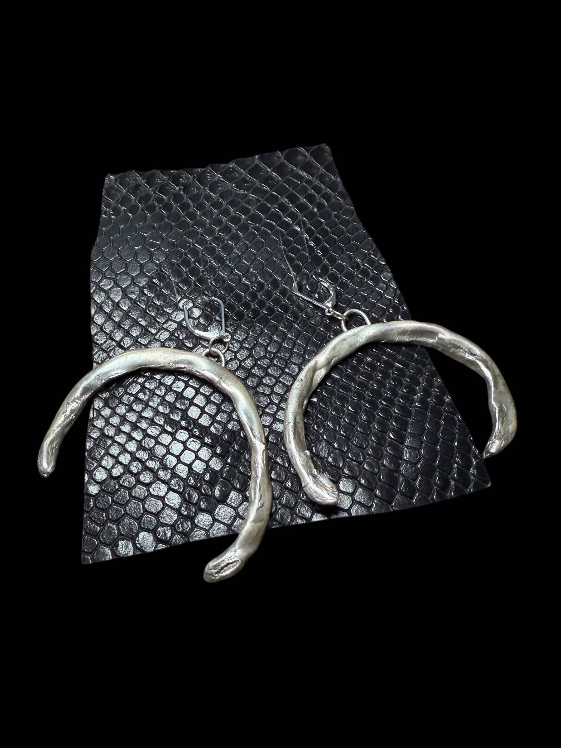 Serpent Half Moon Earrings