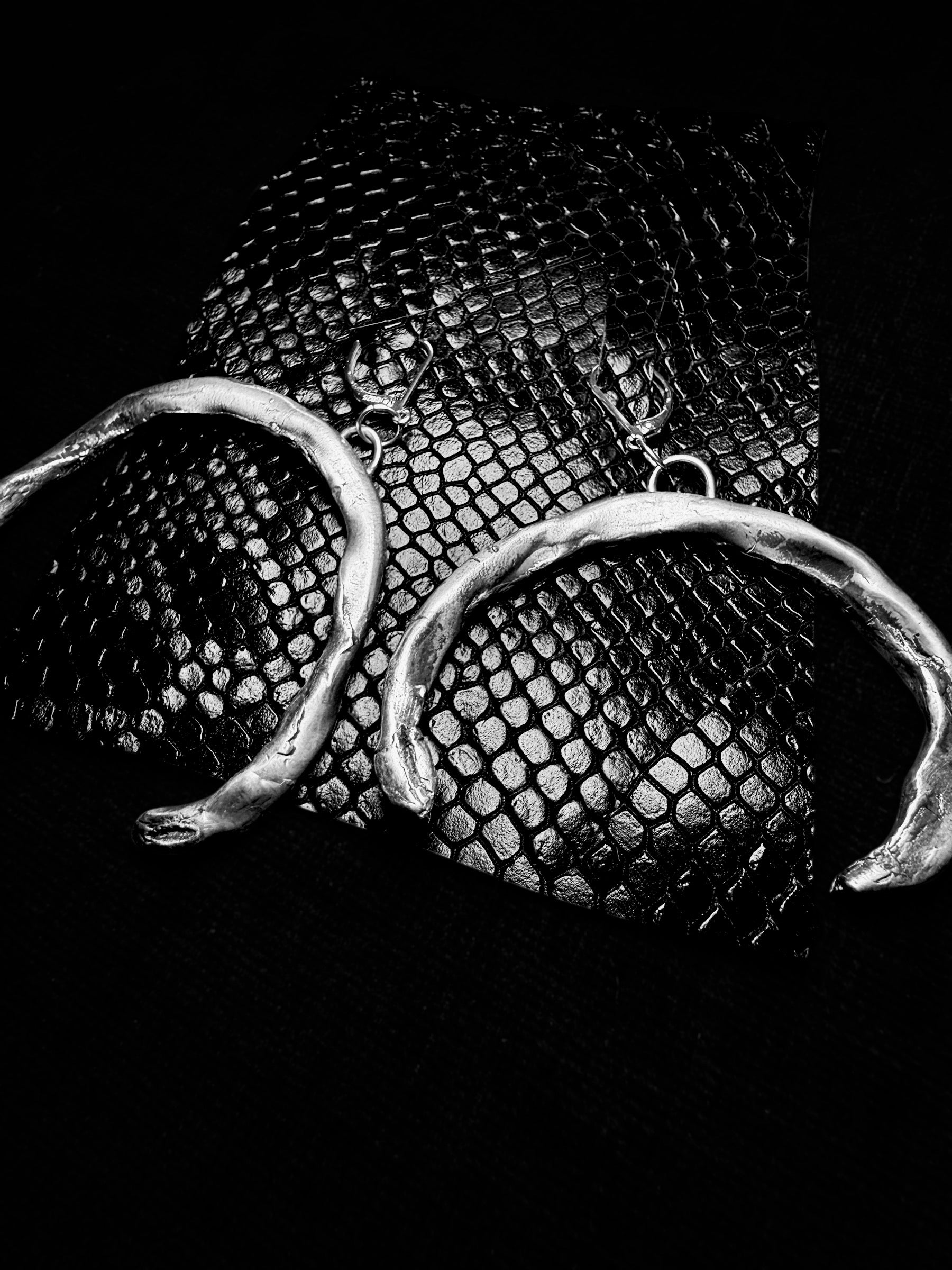 Serpent Half Moon Earrings