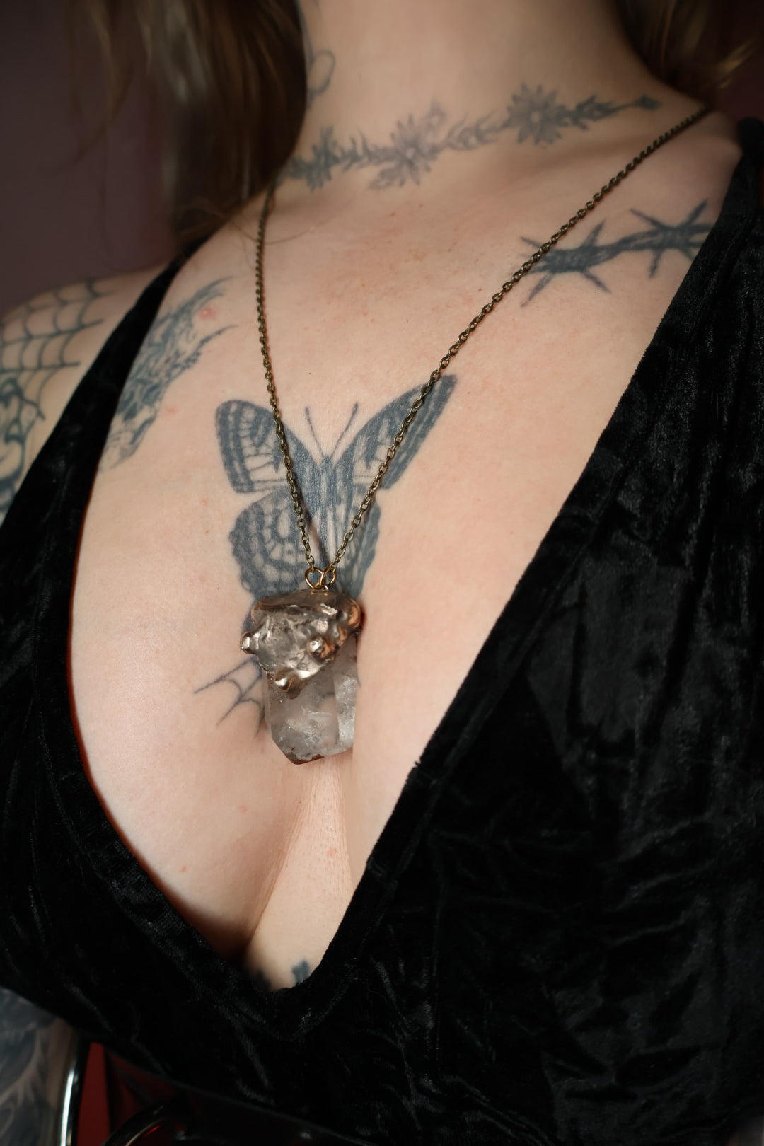 Shield Necklace Dendritic Agate