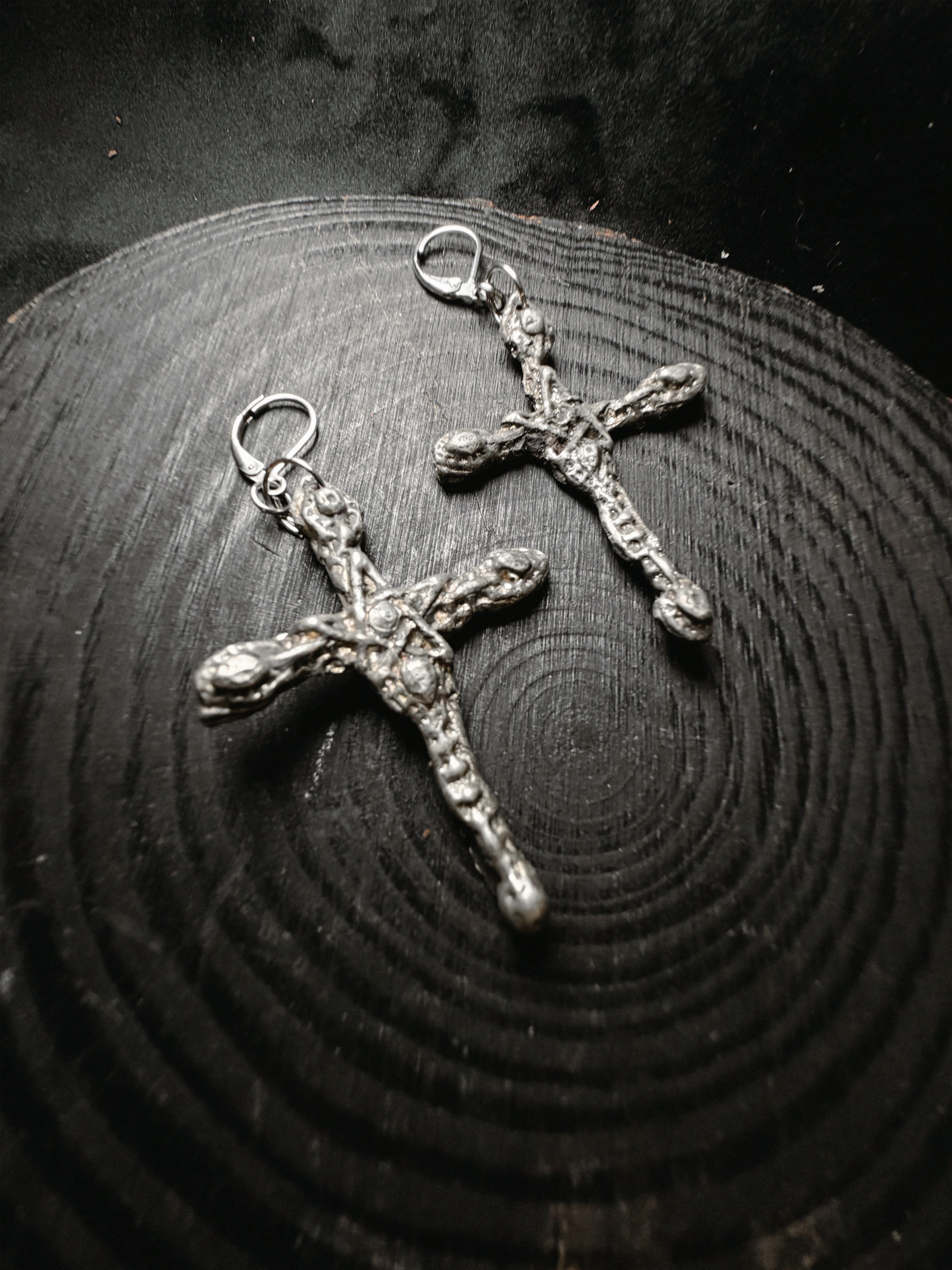 Crucifix earrings
