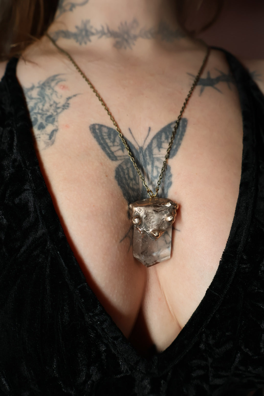 Shield Necklace Dendritic Agate