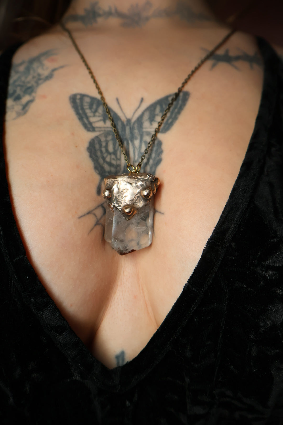 Shield Necklace Dendritic Agate