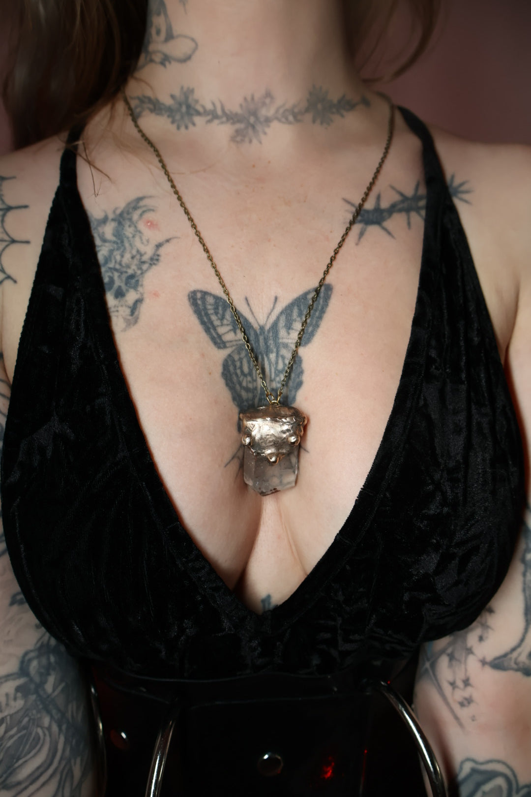 Shield Necklace Dendritic Agate
