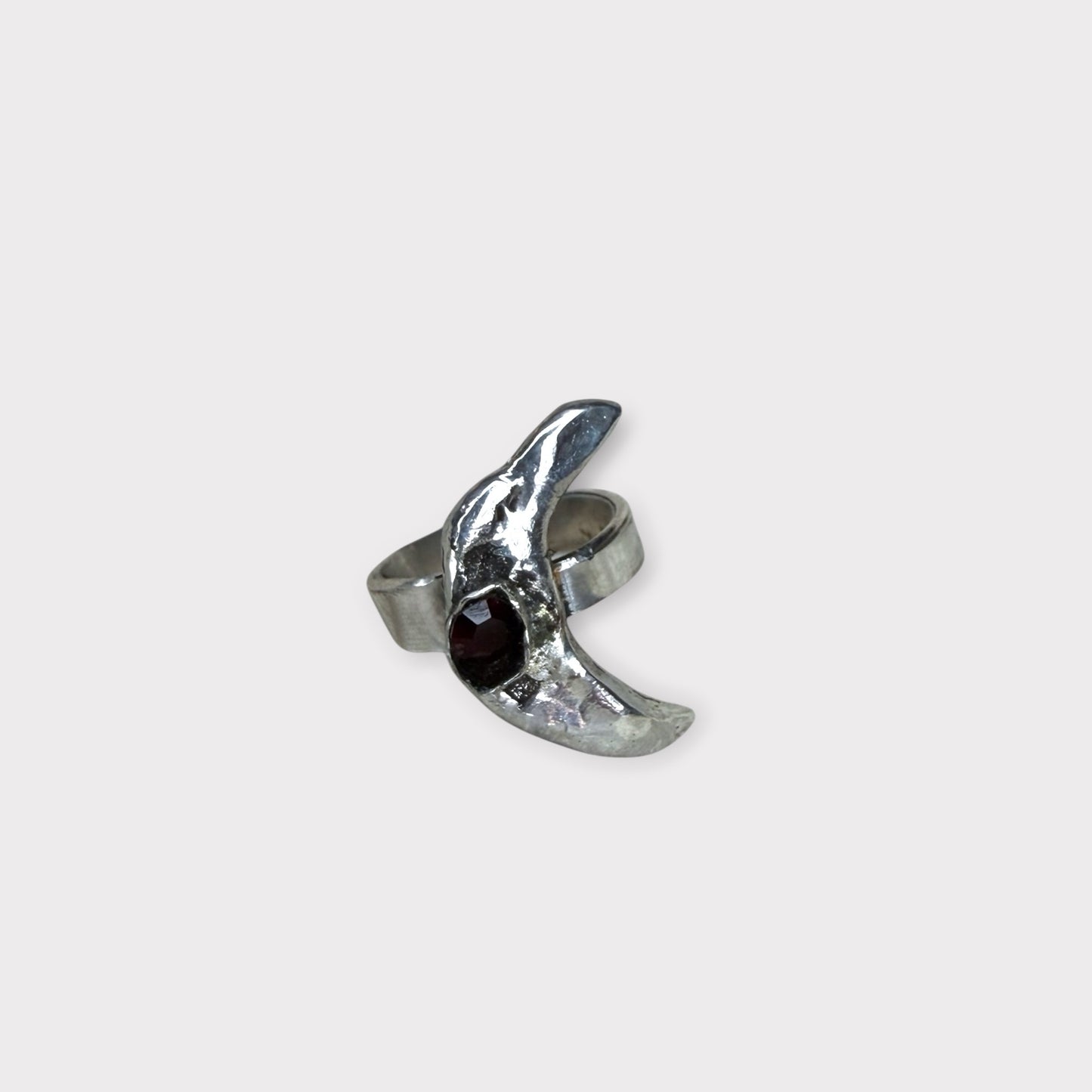 Crimson Crescent Ring