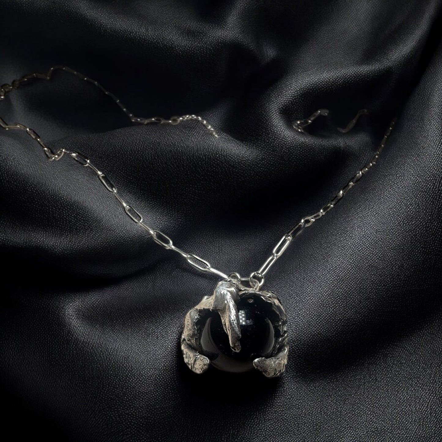 Eye of the Claw Necklace — Obsidian + Silver