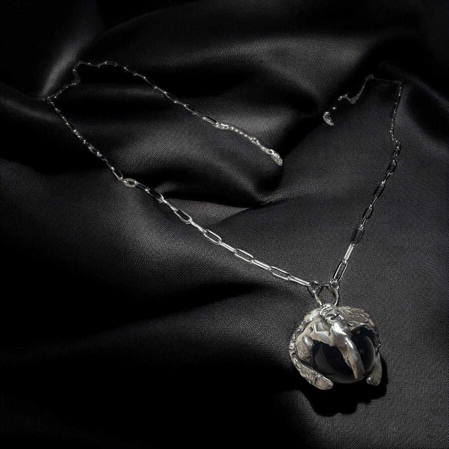 Eye of the Claw Necklace — Obsidian + Silver