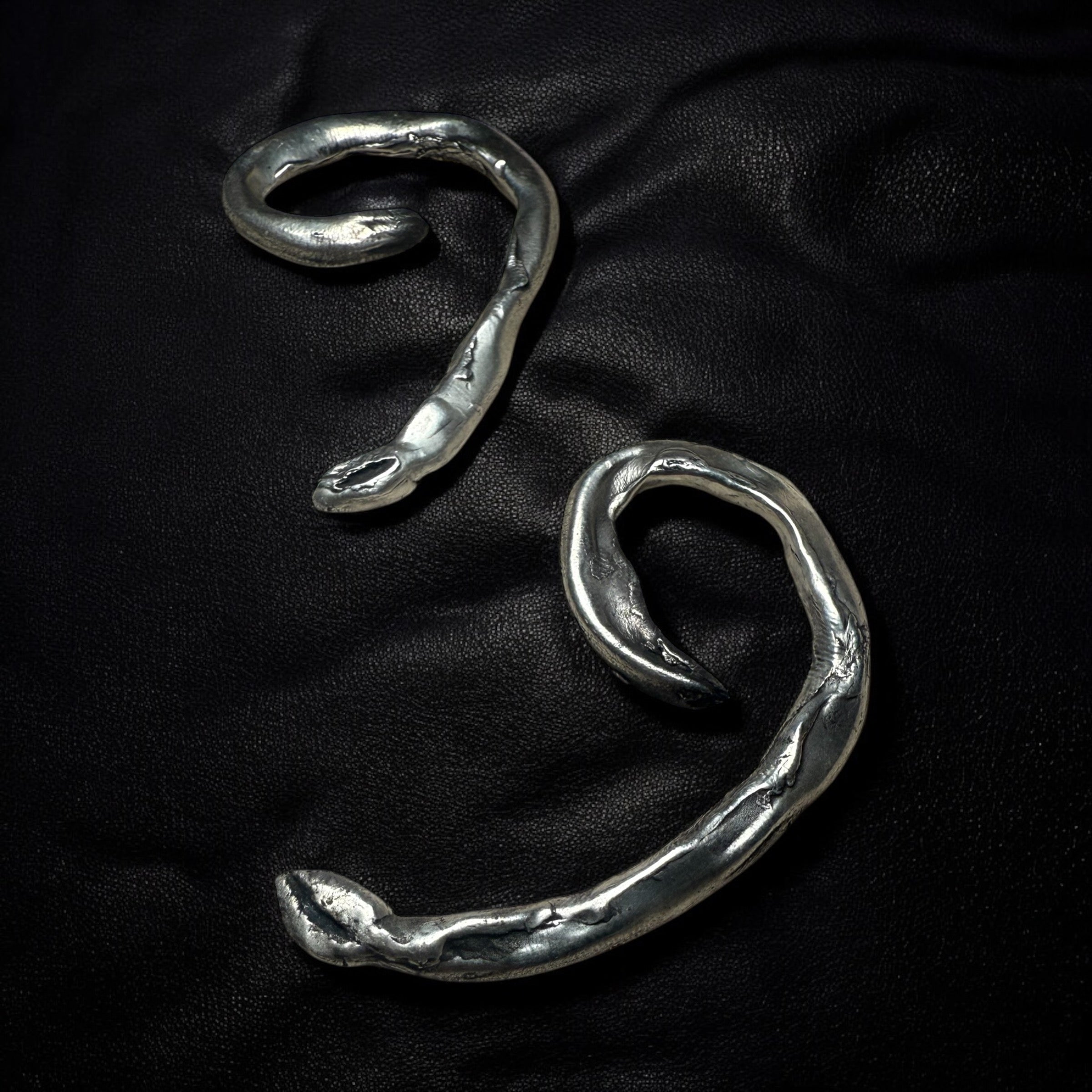 Serpent Veils — Sterling Silver Ear Weights