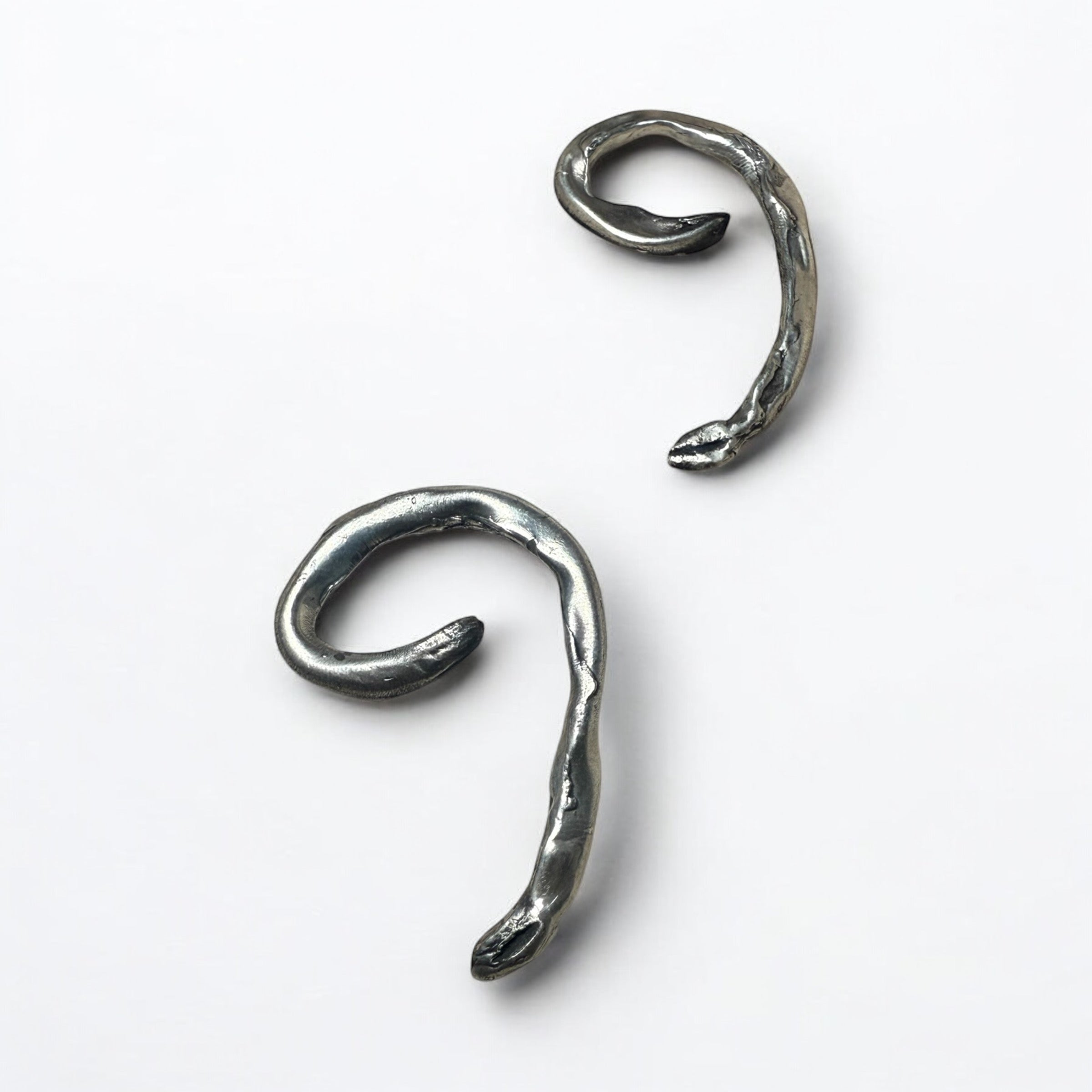 Serpent Veils — Sterling Silver Ear Weights