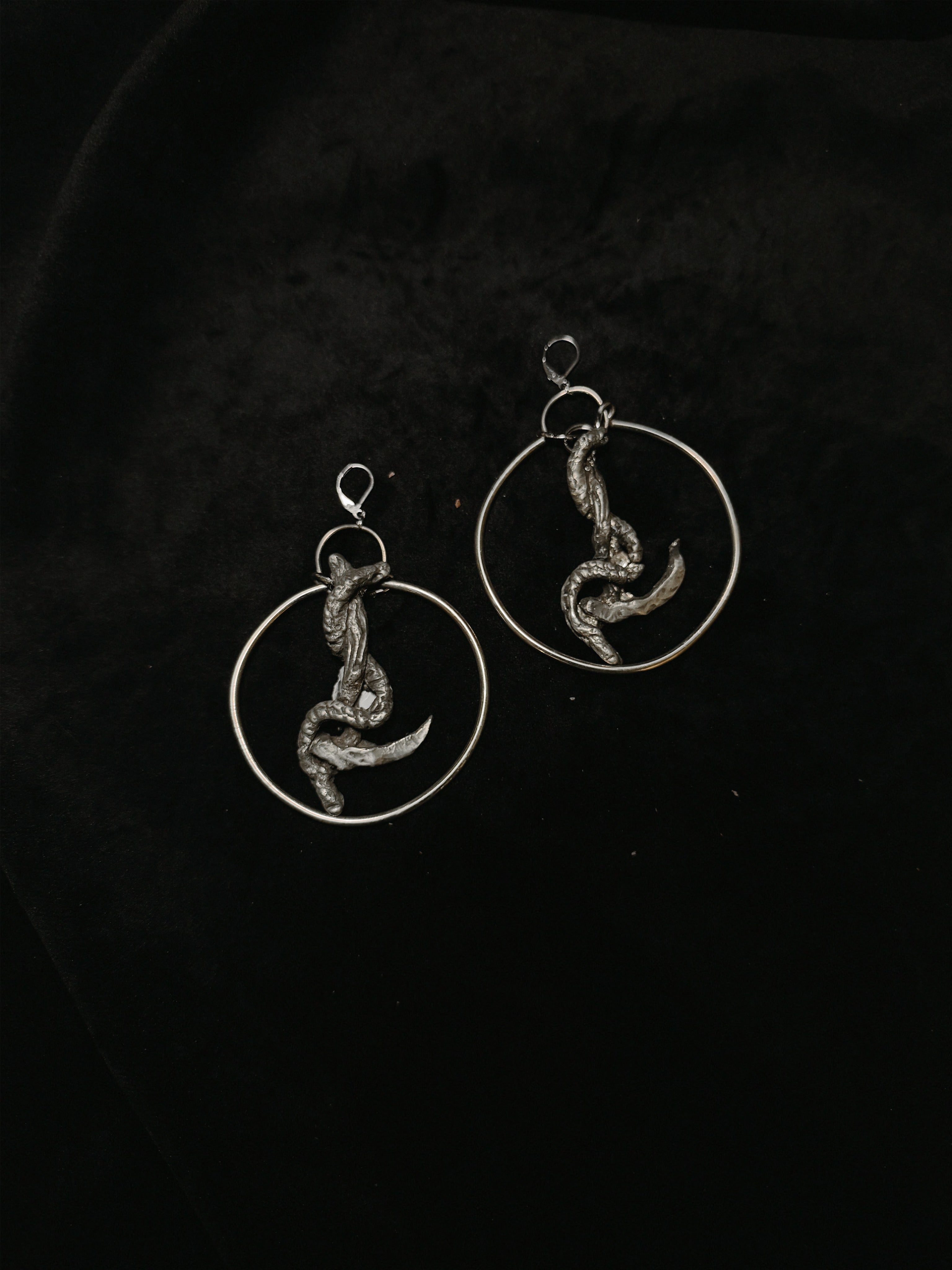 Serpent Scythe Hoop Earrings