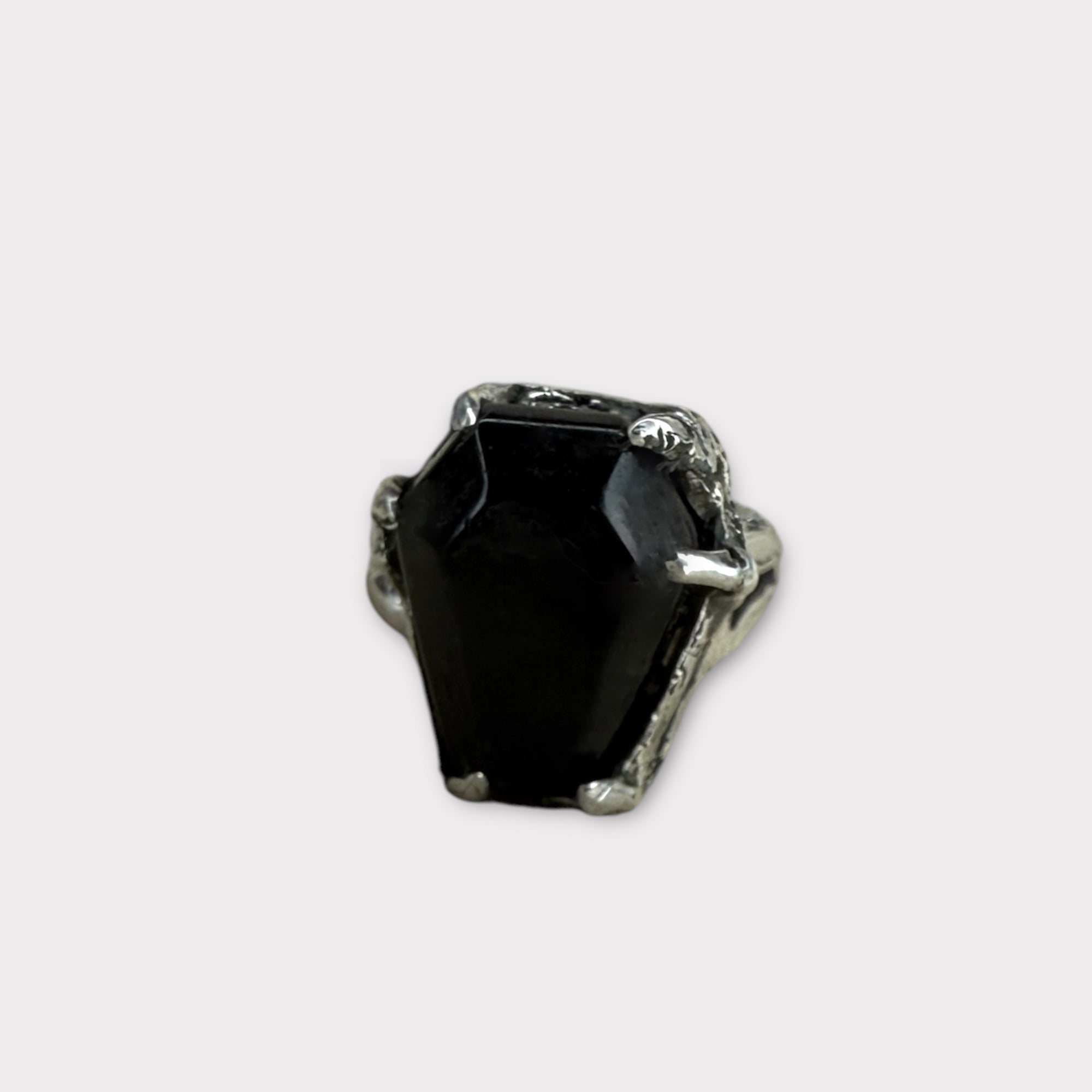 Beneath The Grave Coffin Ring in Obsidian
