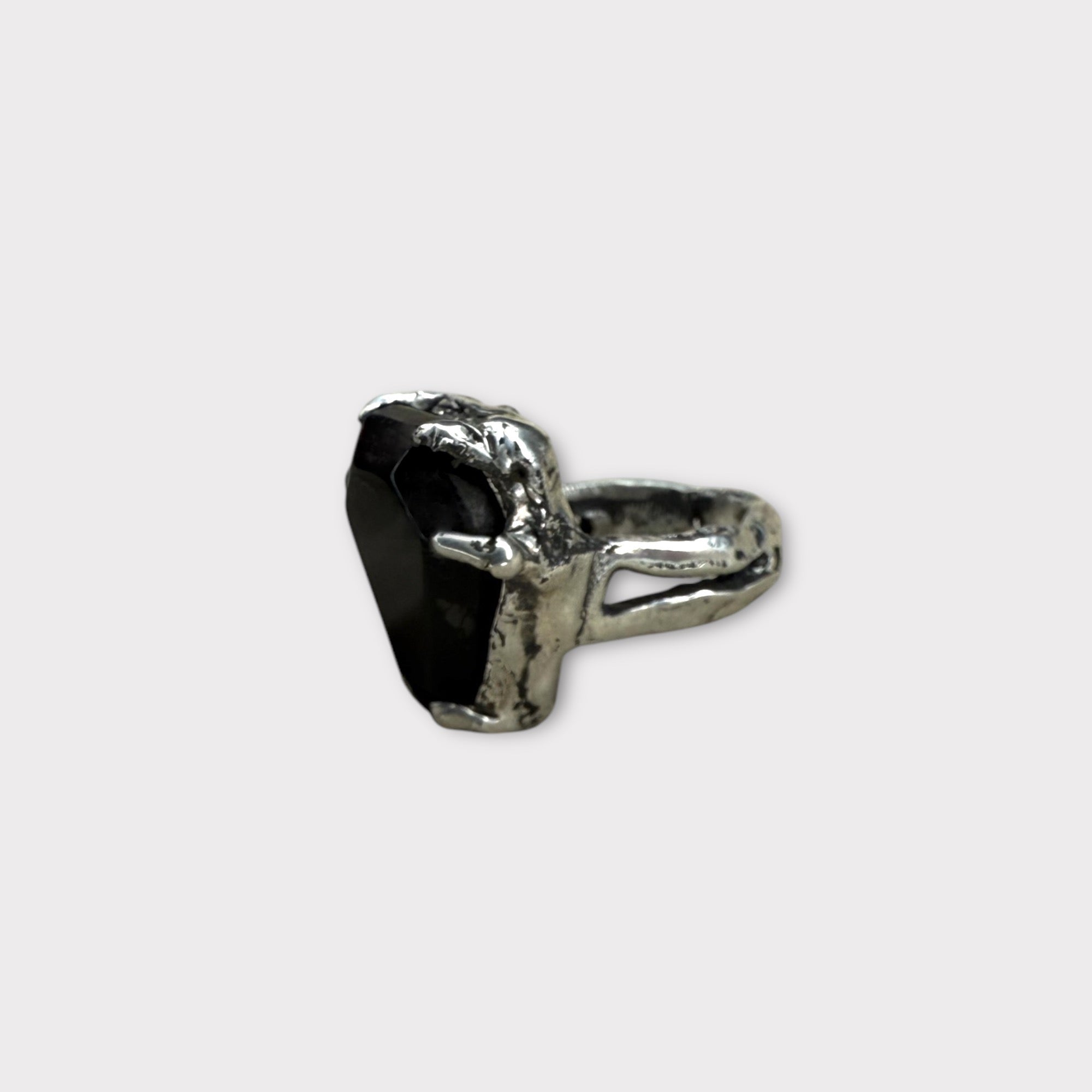 Beneath The Grave Coffin Ring in Obsidian