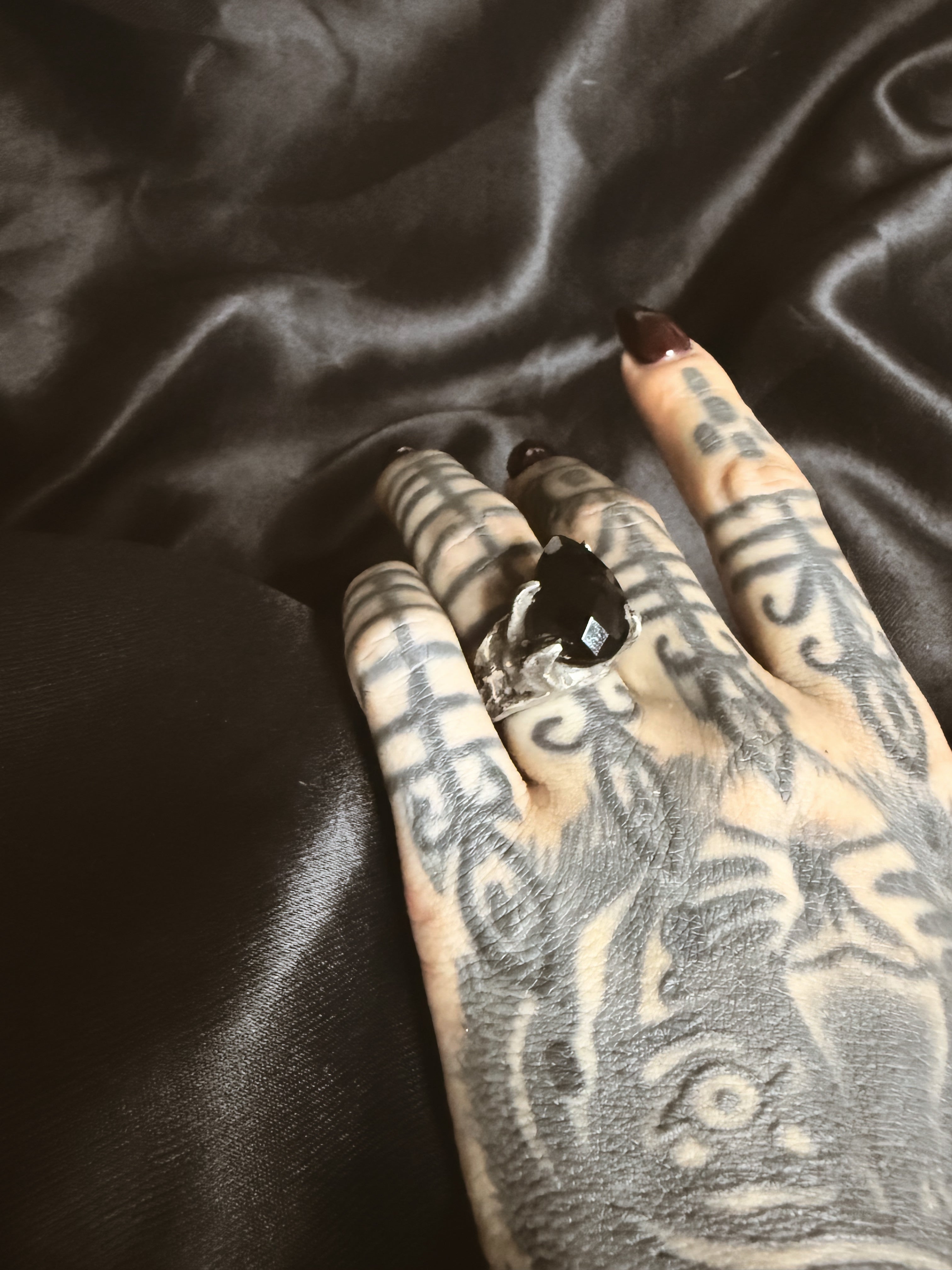 Bewitched Ring — Faceted Onyx (Pear Cut)