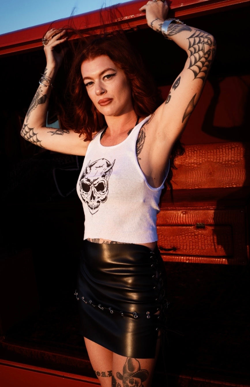 Hellbound Skull Crop Tank