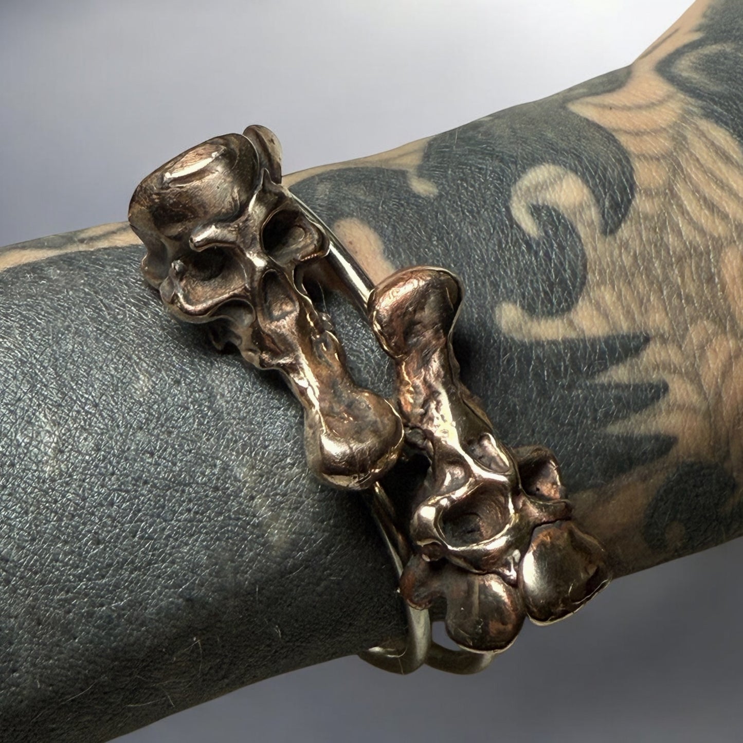 The Eternal Flight Cuffs  (Adjustable Skull Cuffs)