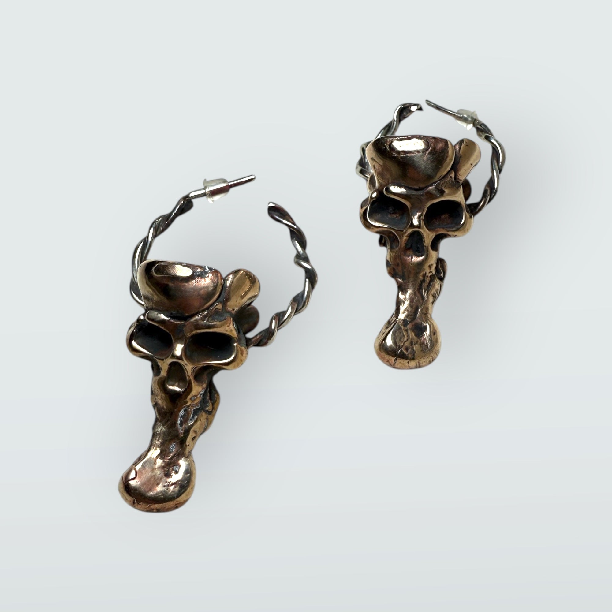 The Whirling Oni Hoops (30mm Twisted Skull Hoops)