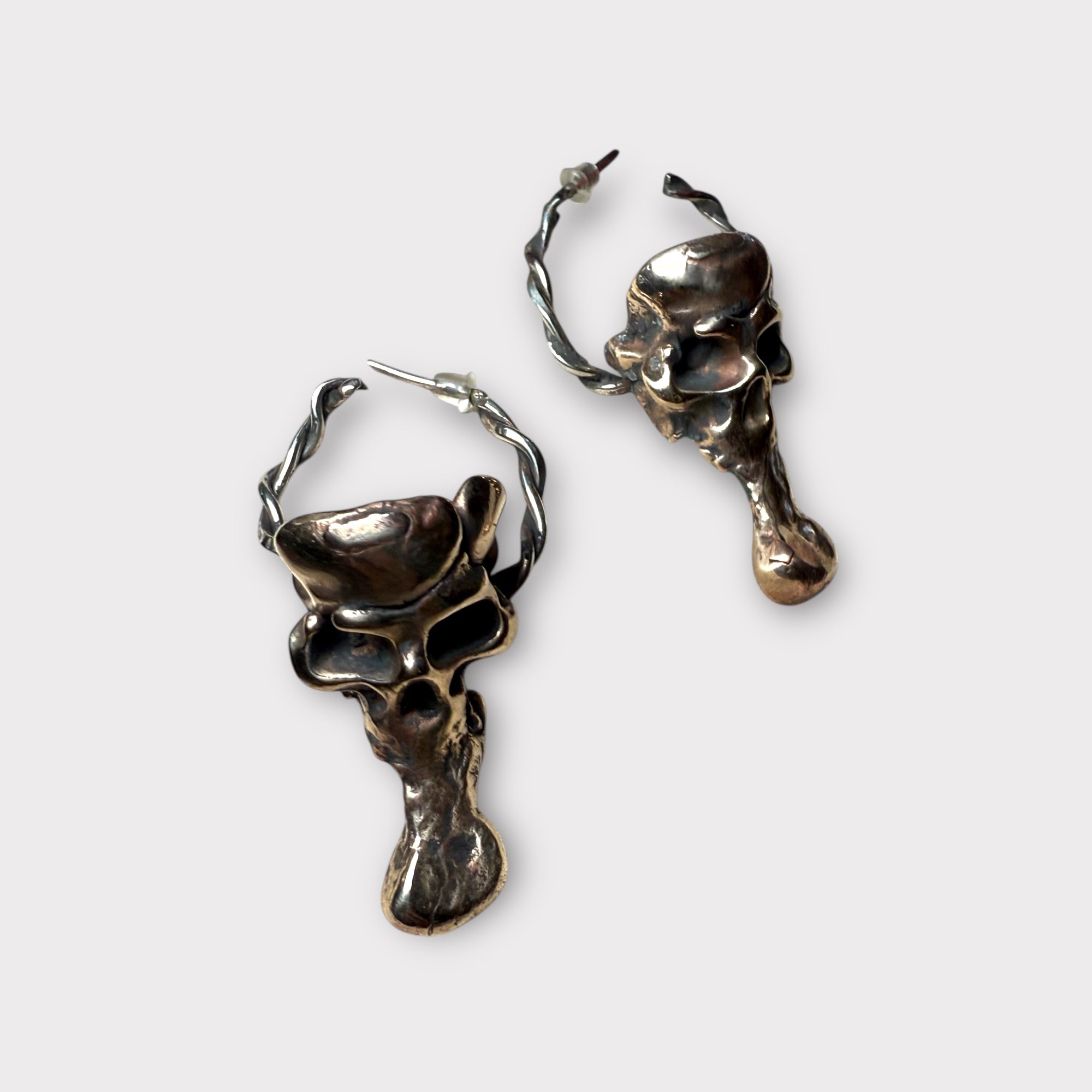 The Whirling Oni Hoops (30mm Twisted Skull Hoops)