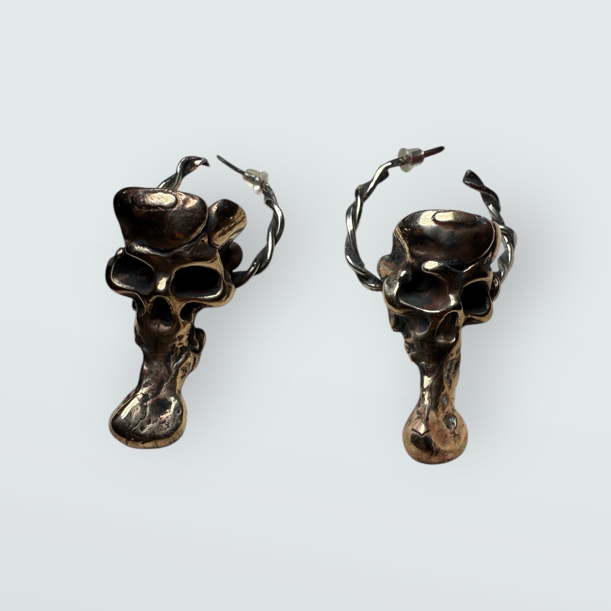 The Whirling Oni Hoops (30mm Twisted Skull Hoops)