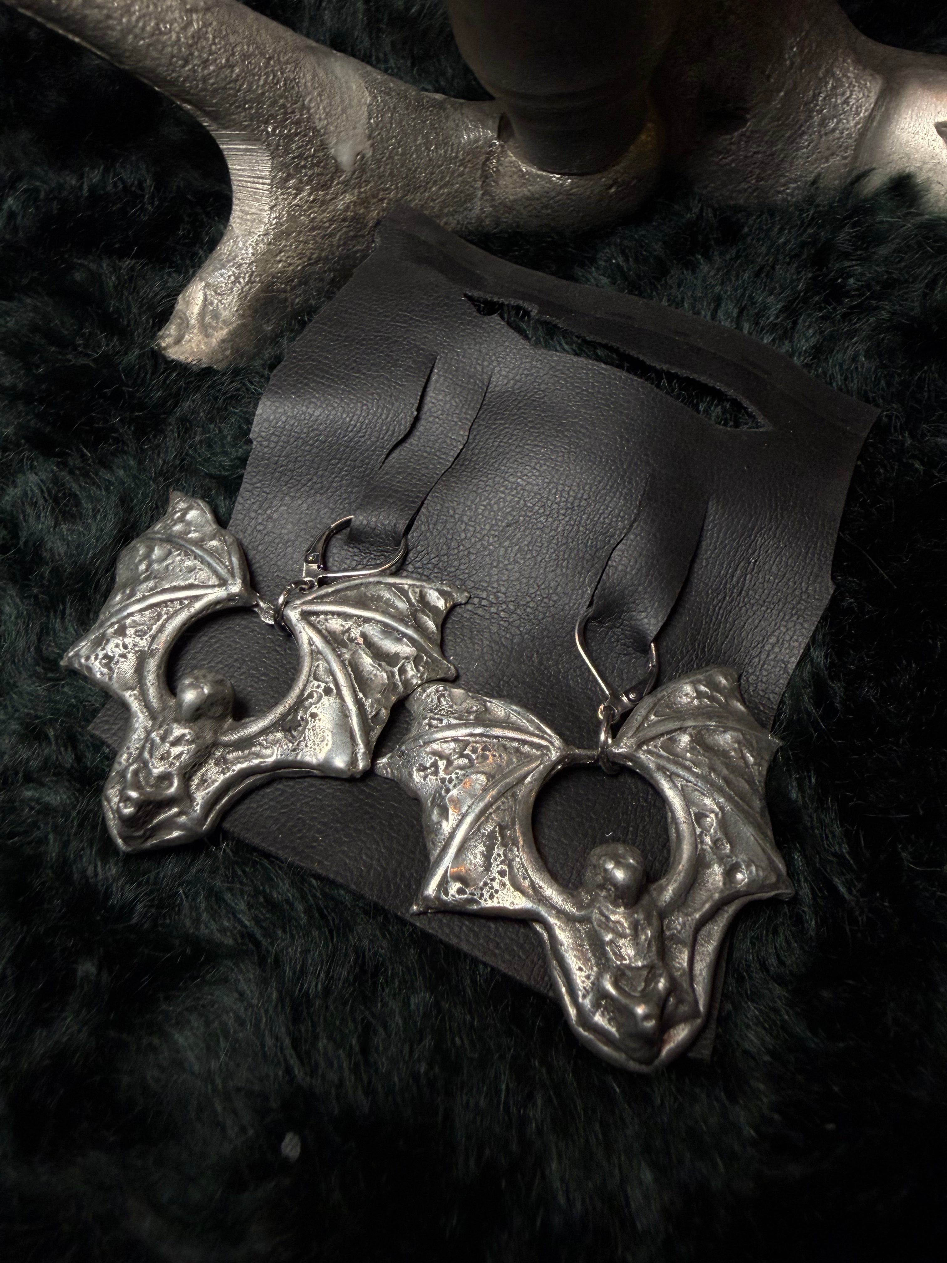 Nocturnal Relics — Bat Earrings