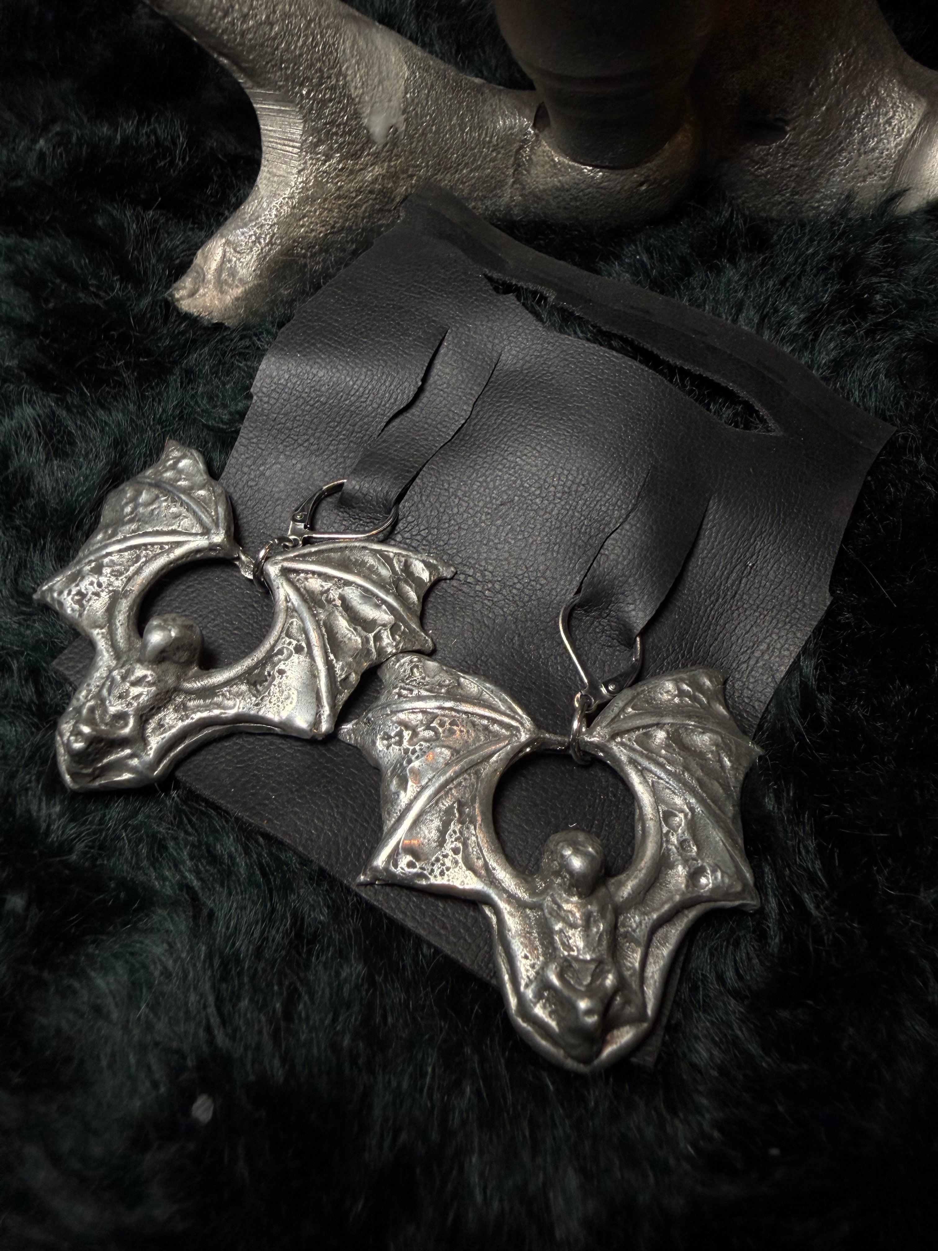 Nocturnal Relics — Bat Earrings