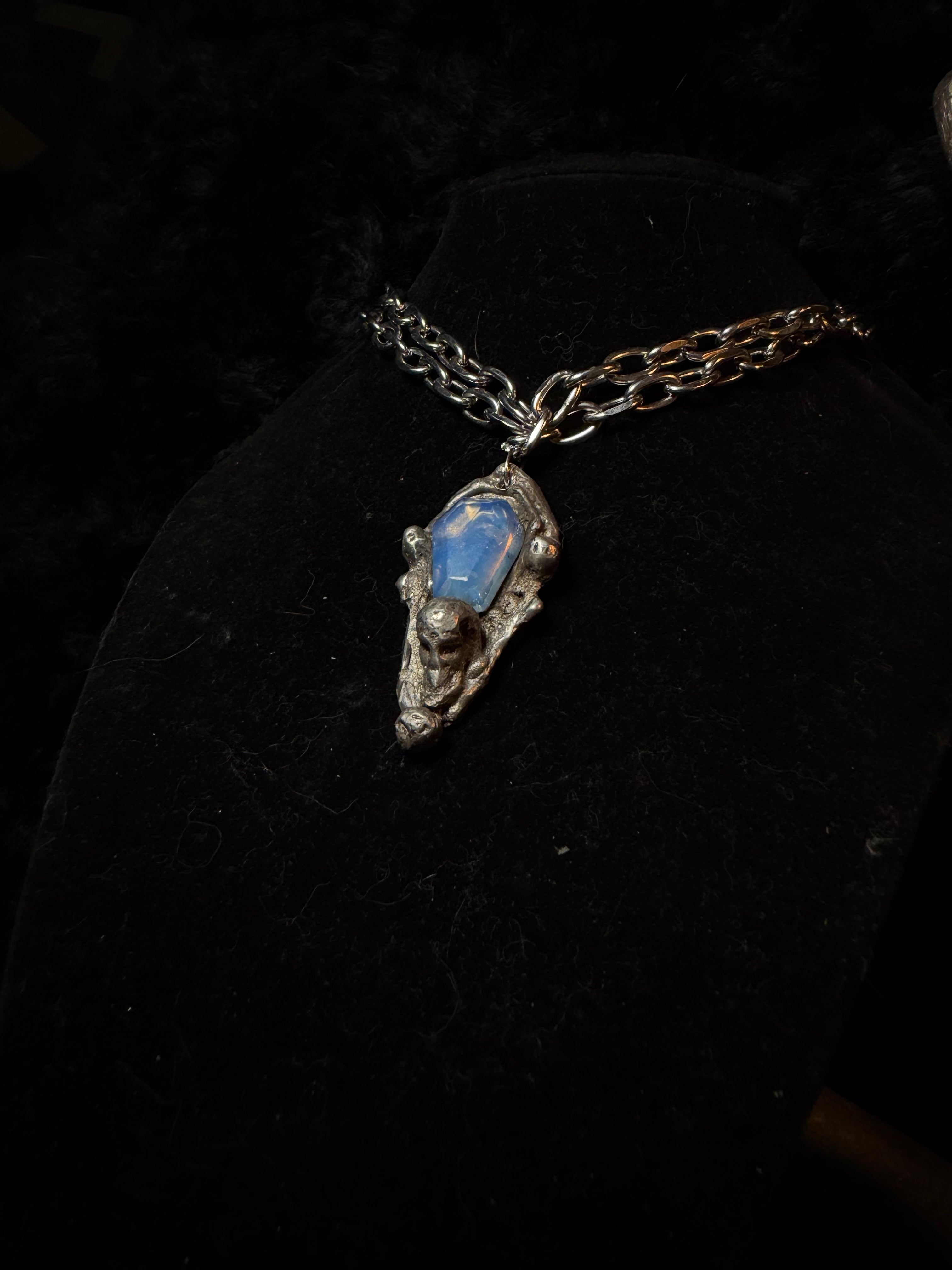 The Death Reliquary — Opalite Coffin Necklace