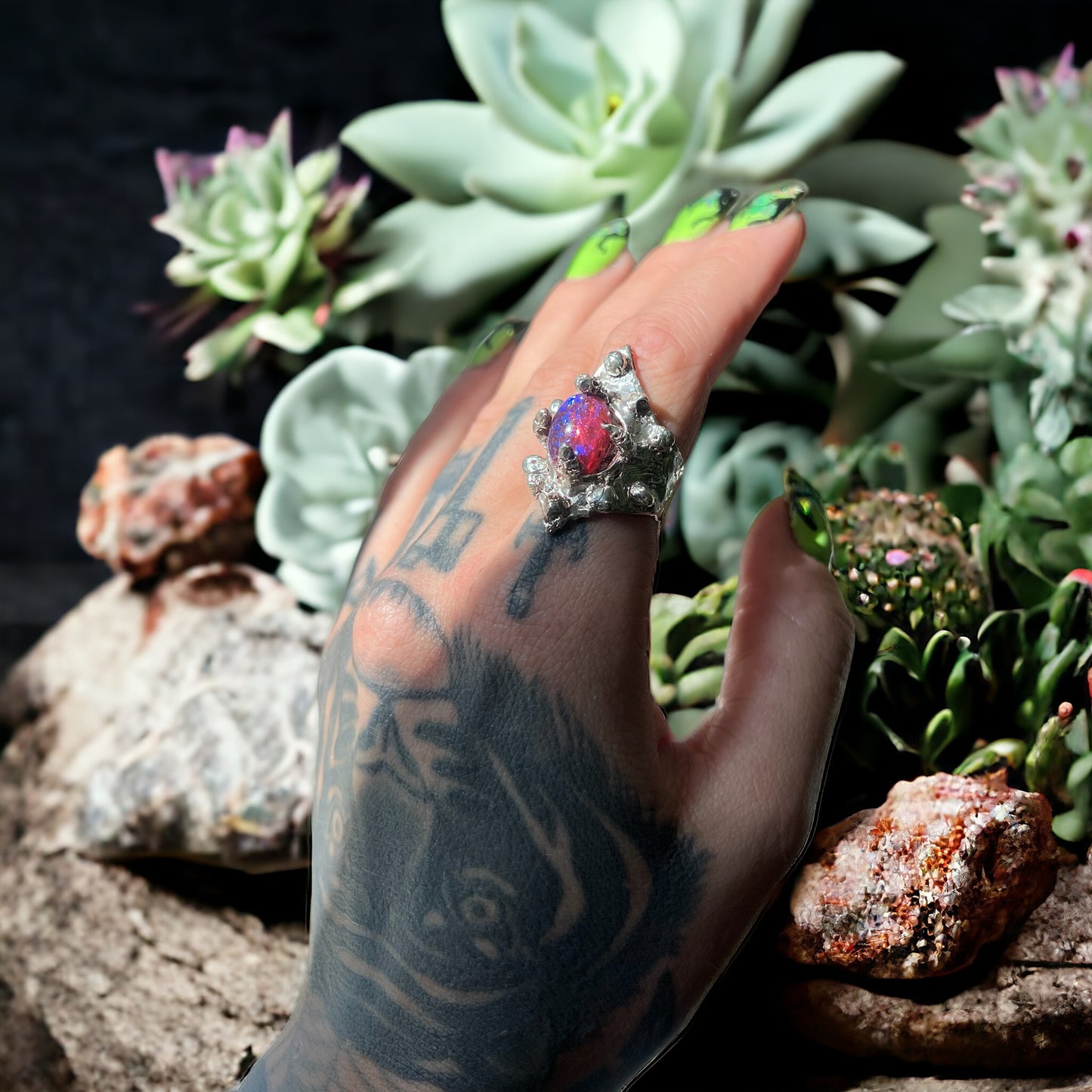 Fire Opal Seer Ring